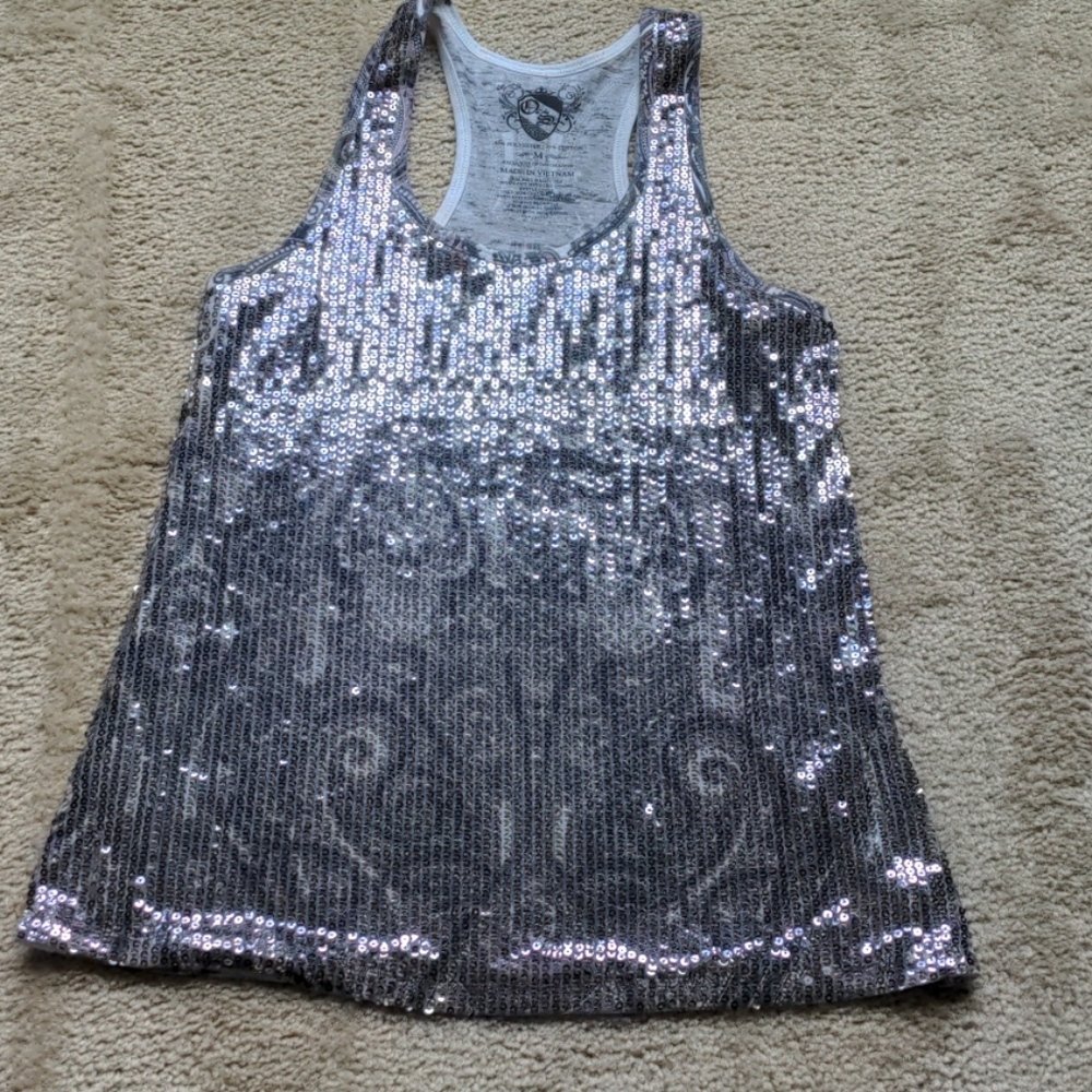 Sparkly racer back tank top